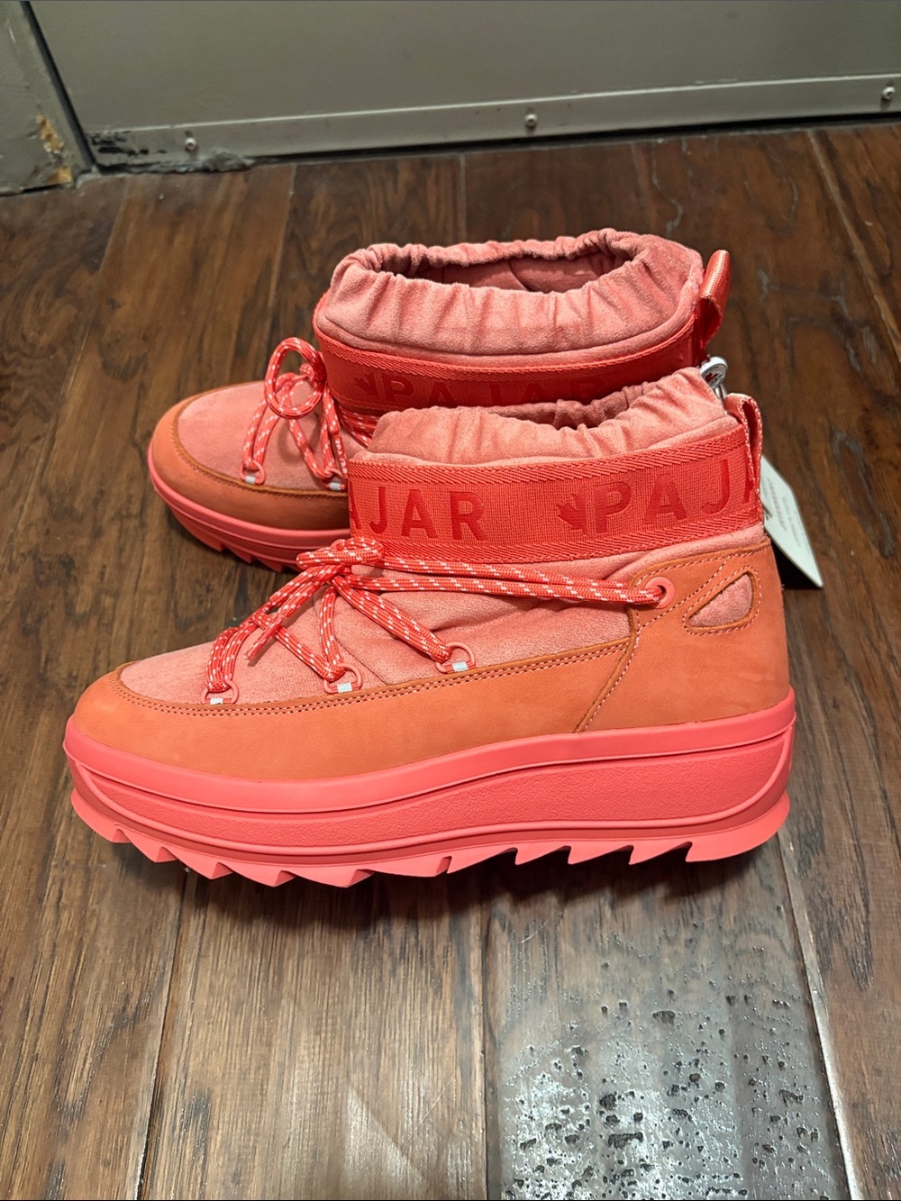 Pajar Women’s Galaxy Mini Suede Pull On Boot in Coral SZ 9 NWT - Picture 4 of 7